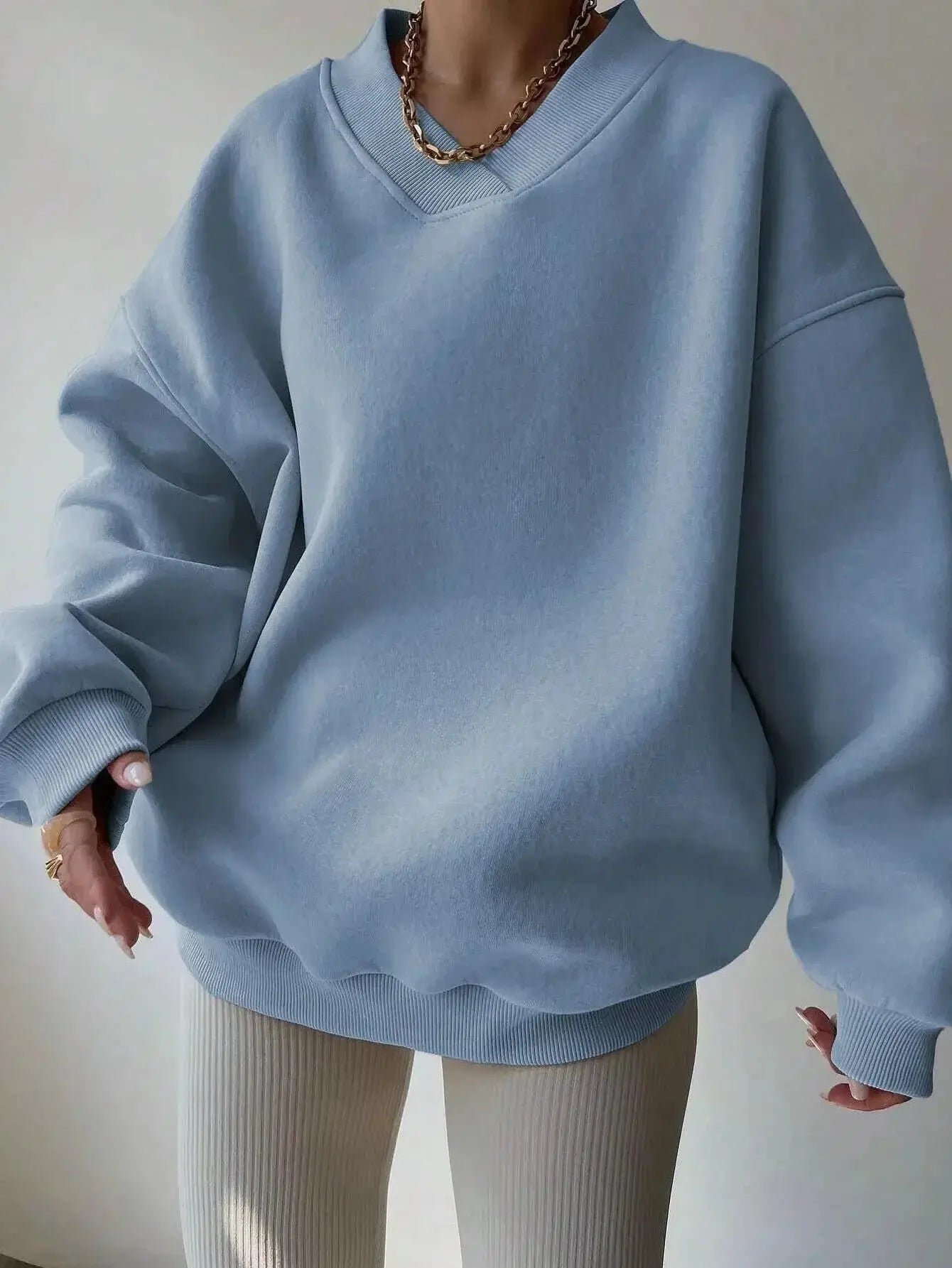 Women’s soft long sleeve crew neck sweater by Plush Fashion Hub, in solid color, casual knit pullover perfect for everyday wear.