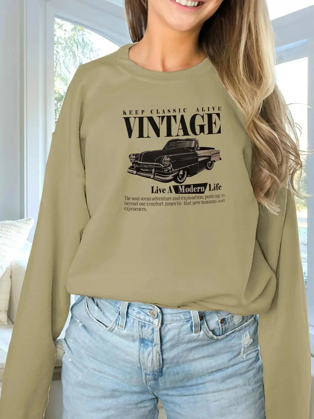 Women’s printed long sleeve pullover hoodie by Plush Fashion Hub, soft casual sweatshirt with colorful print and comfortable fit.