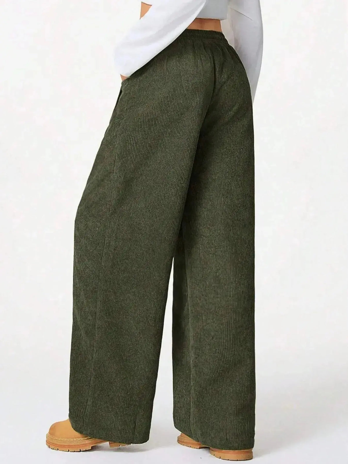 Women’s high-waisted wide-leg drawstring lounge pants by Plush Fashion Hub, casual comfort and trendy relaxed fit.