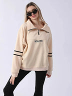 Women’s ultra-soft long sleeve sweatshirt by Plush Fashion Hub, casual everyday wear in a cozy, relaxed fit.