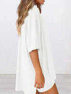 Women’s oversized round neck loungewear set by Trendsi featuring a comfortable two-piece shirt and pants for relaxed lounge wear.
