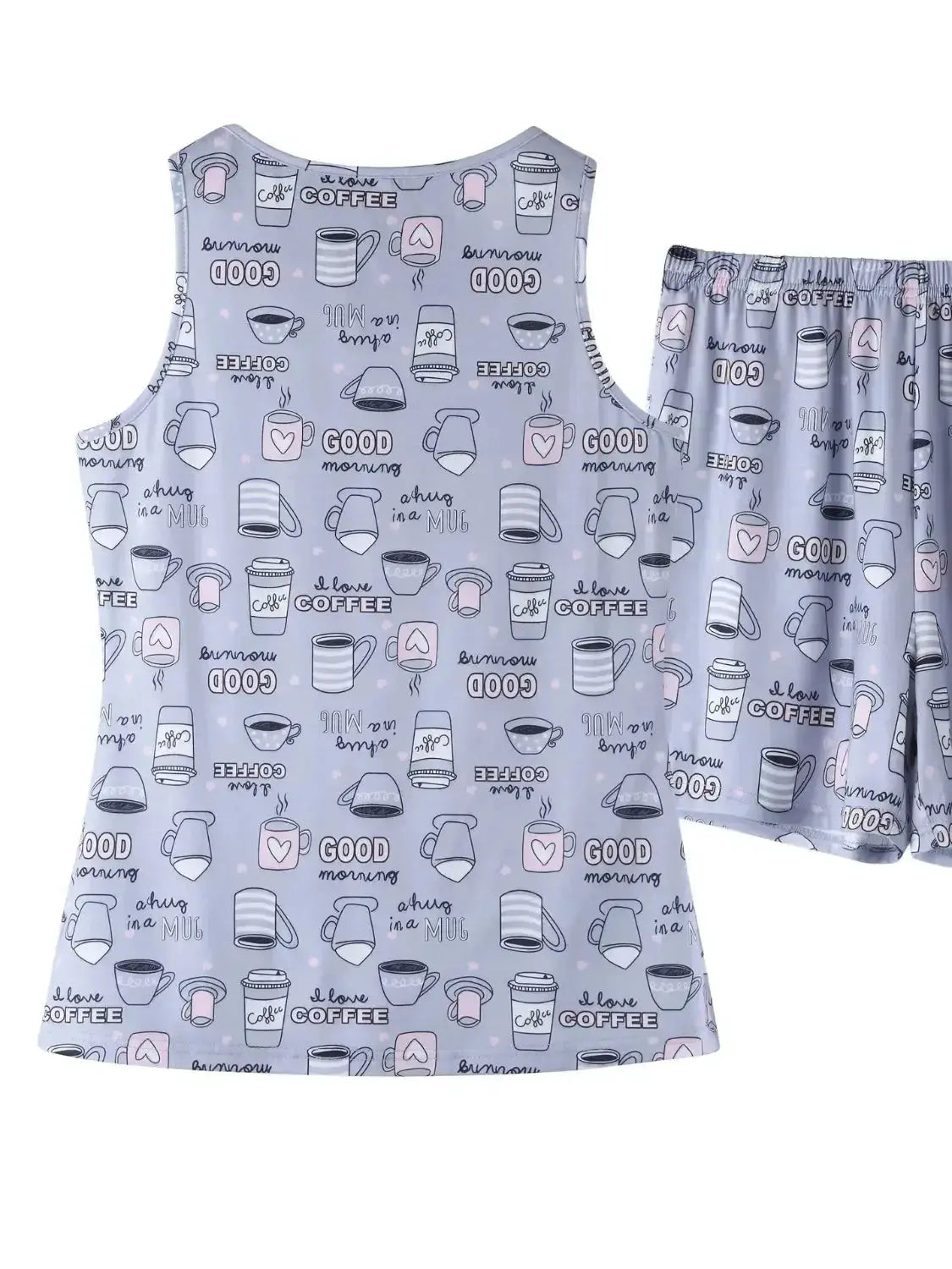 Women's printed round neck pajama top and shorts lounge set by Plush Fashion Hub, featuring comfortable, stylish sleepwear with a relaxed fit.