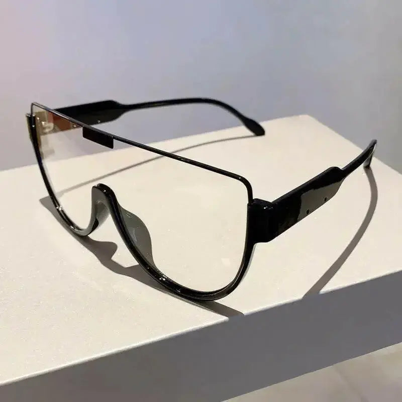 Women’s retro oversized shield sunglasses by Plush Fashion Hub, lightweight and stylish one-piece design.