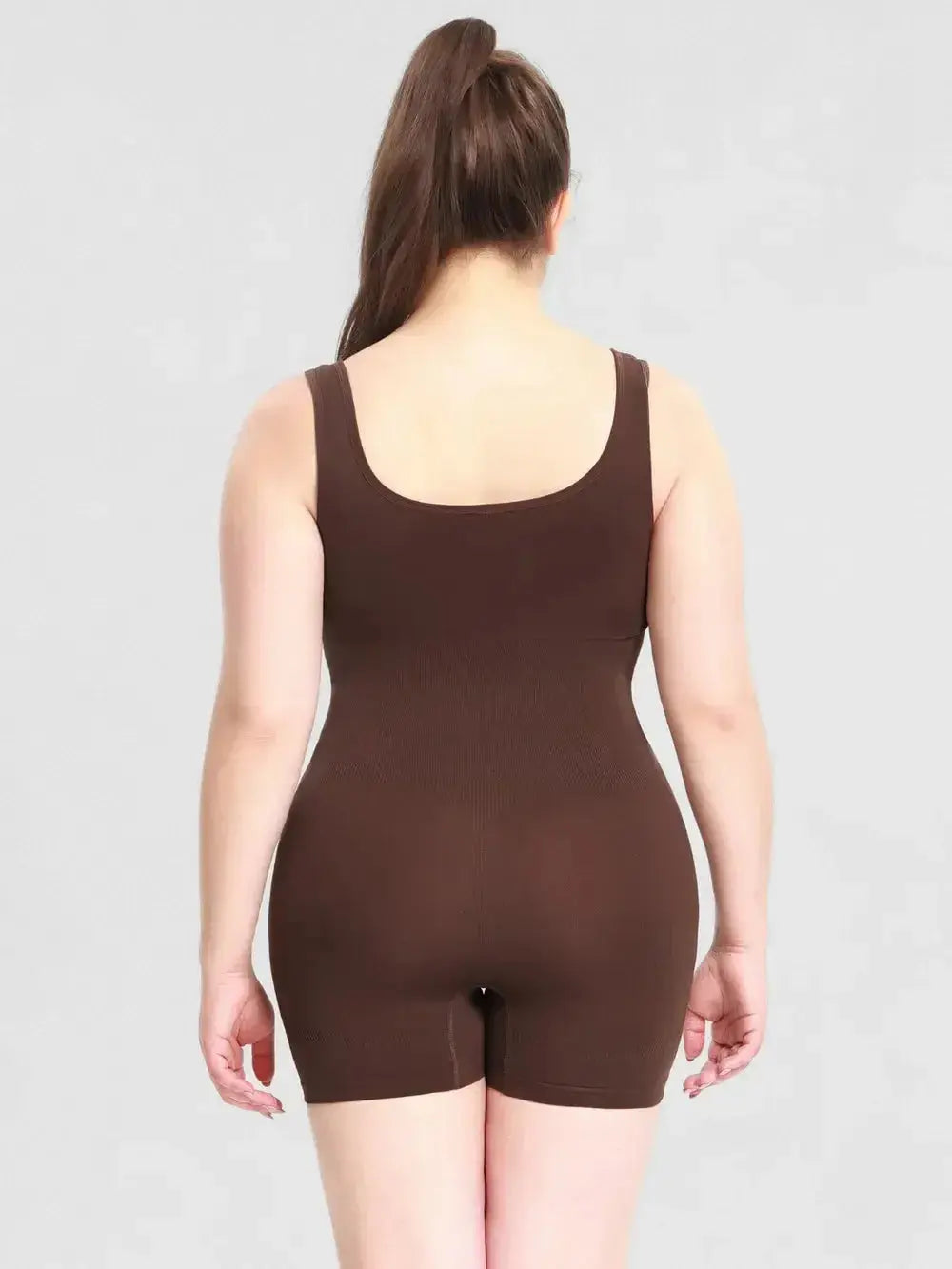 Women’s scoop neck wide strap shaping romper pajamas by Plush Fashion Hub, comfortable bodycon bodysuit for relaxed wear.