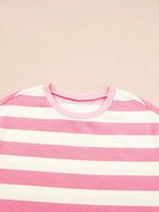 Women's striped cap sleeve shift dress with pockets from Trendsi, featuring a casual, stylish design perfect for everyday wear.