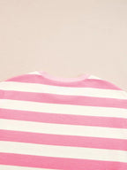 Women’s striped cap sleeve shift dress with pockets, featuring a casual fit and stylish design by Trendsi.