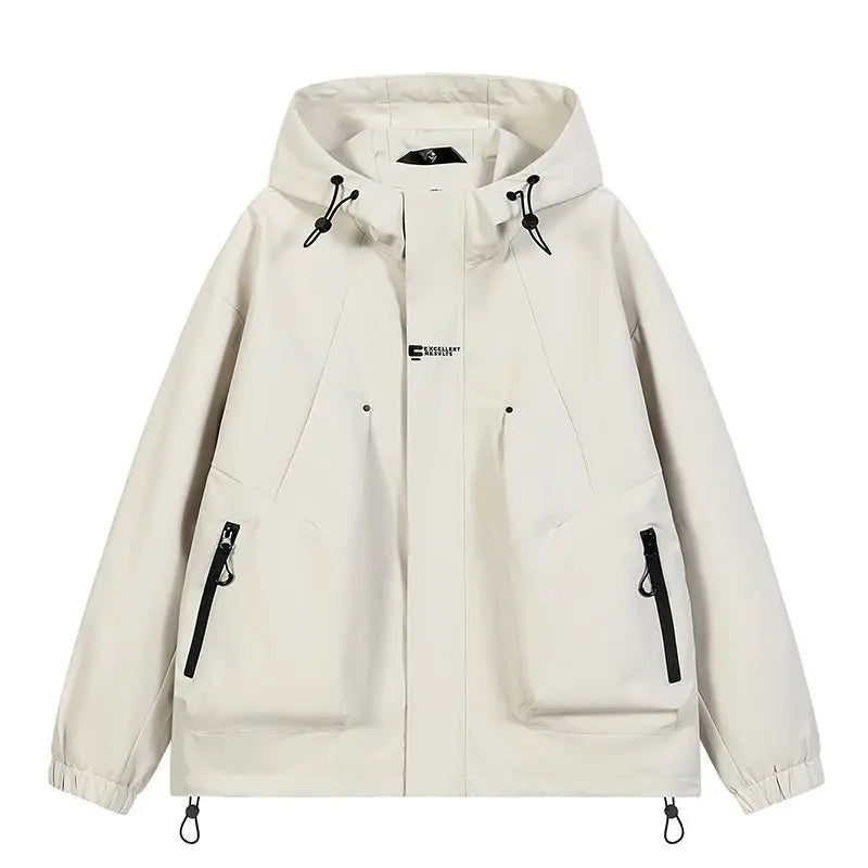 Workwear Outdoor Trendy Jacket Hooded Waterproof Windproof Single Jacket Coat Social Buzz eSIMs