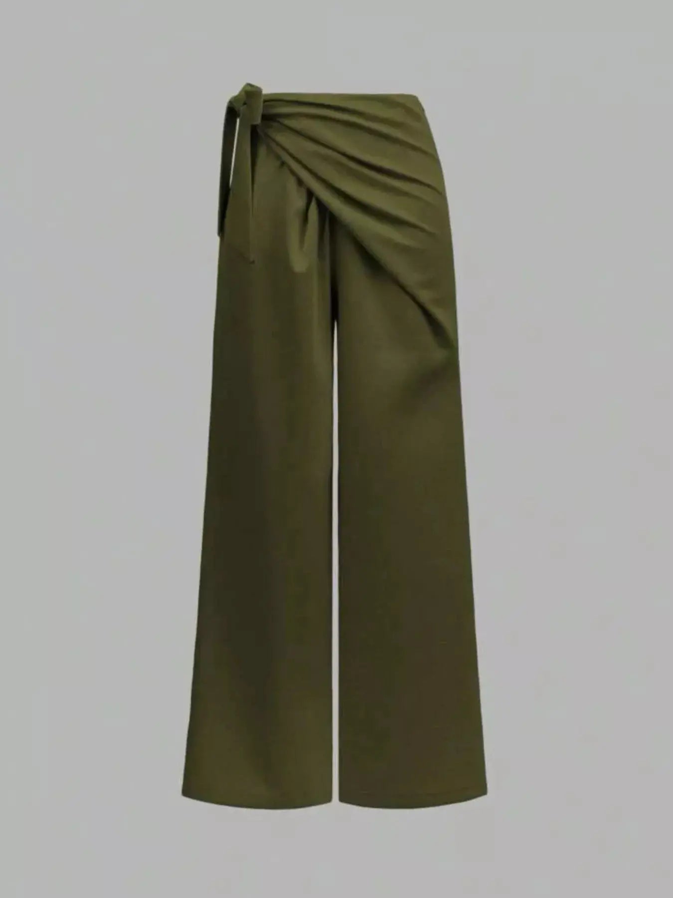 Wrap Waist Wide Leg Pants - Plush Fashion Hub