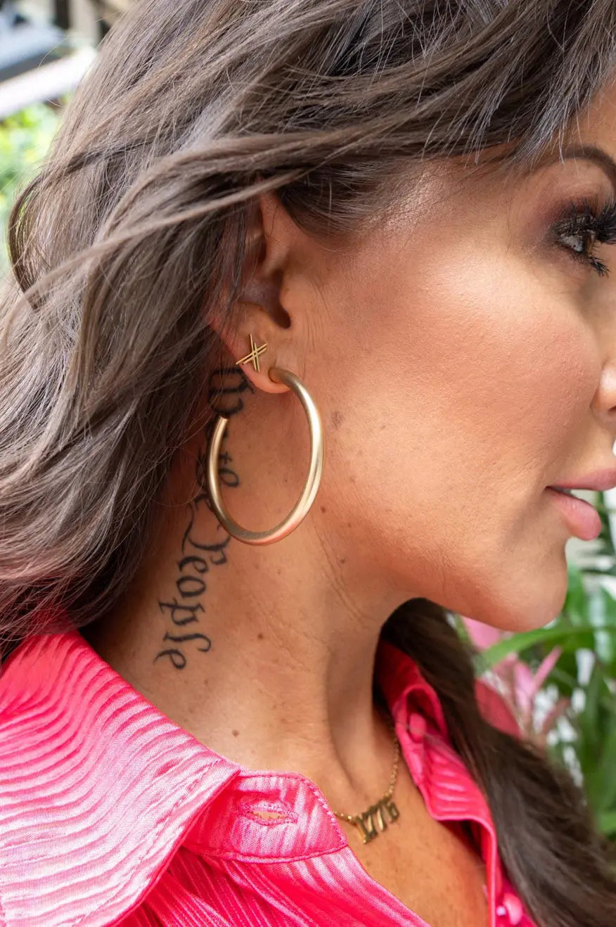 XX Pretty Little Patriot Signature 18k gold Earrings Pretty Little Patriot