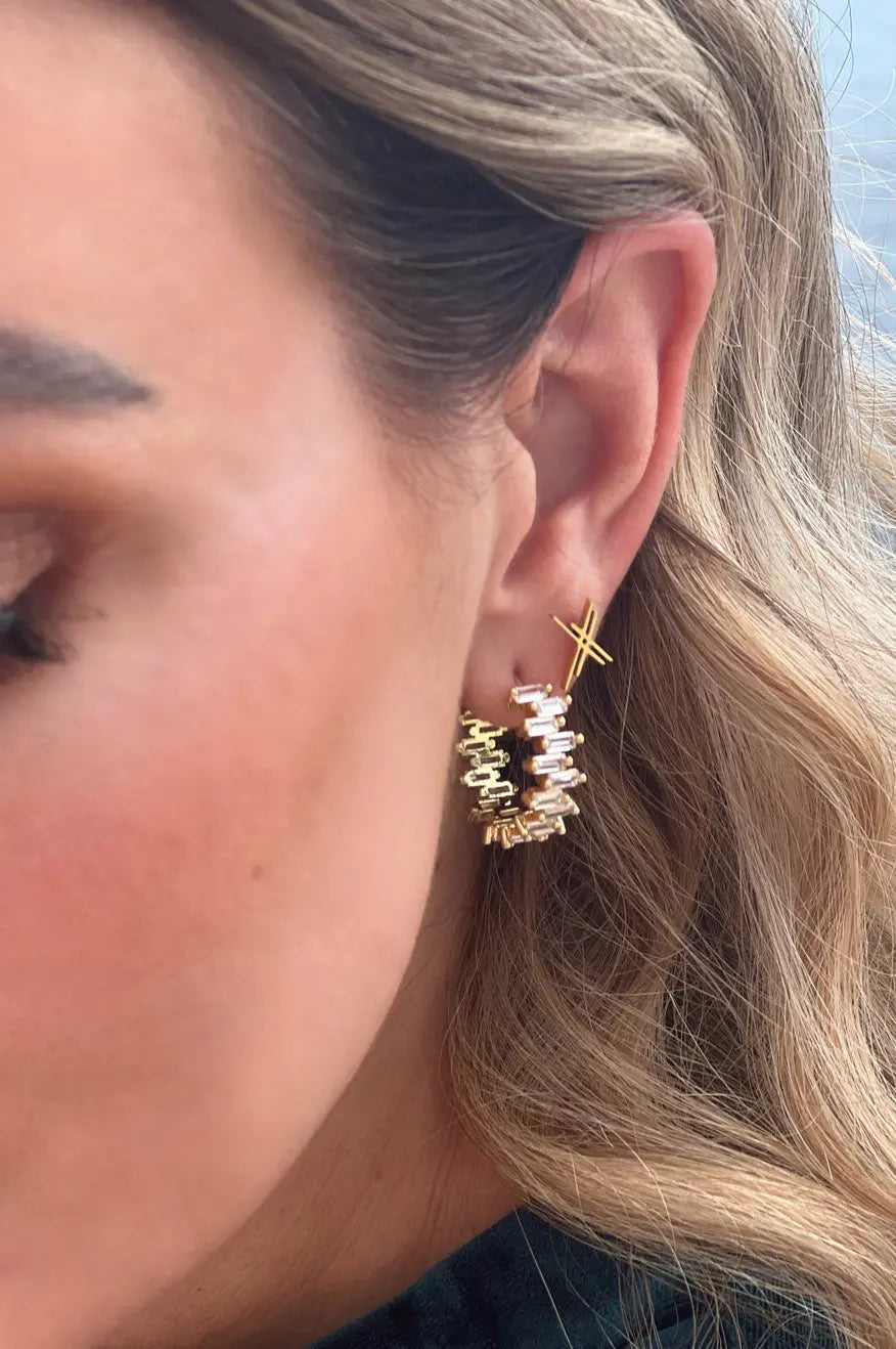 XX Pretty Little Patriot Signature 18k gold Earrings Pretty Little Patriot