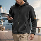 Plush Fashion Hub relaxed fit double-sided zipper hooded sweatshirt, casual sweater with a comfortable, loose fit and hoodie design.