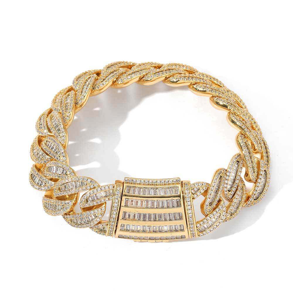 Miami Buckle Cuban Chain Real Gold Plating BraceletElevate your style with our Miami Buckle Cuban Chain Bracelet. Made with real gold plating, this hip hop inspired piece is a must-have for fashion-forward women. WitBracletPlush Fashions ShopPlush Fashion Shop