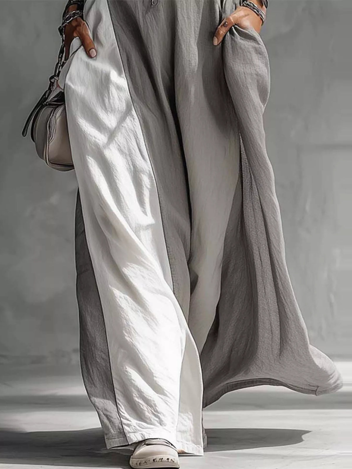 Two-tone sleeveless maxi dress by Plush Fashion Hub featuring an elegant casual summer floor-length gown.
