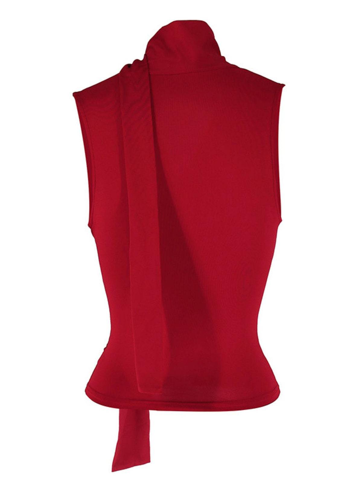 Satin-feel cowl neck sleeveless blouse from Plush Fashion Hub featuring ruched details and a sleek, elegant design.