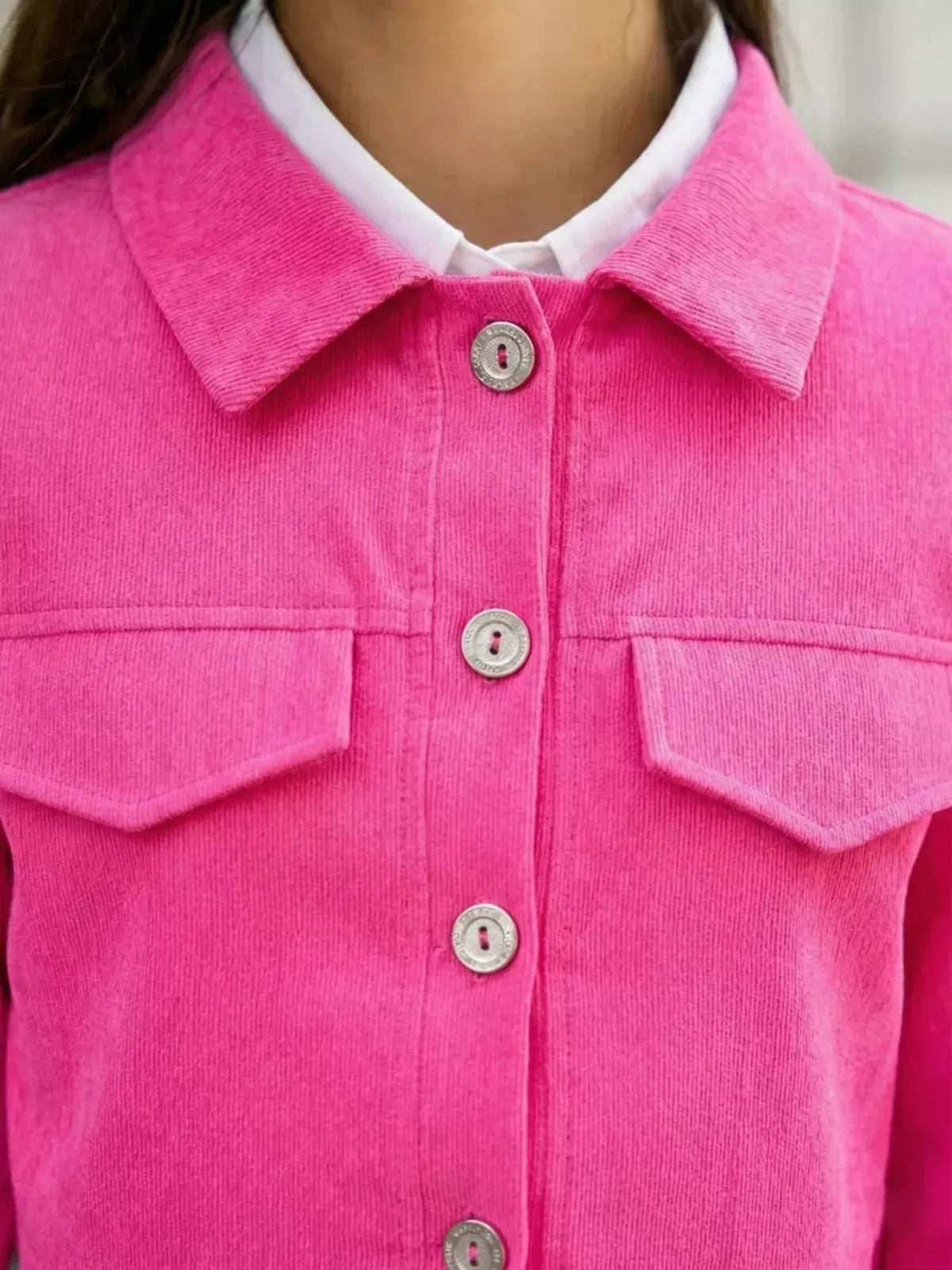 Trendsi cropped jacket and mini skirt set featuring a stylish button-up design, lightweight fabric, and trendy coordinated look.