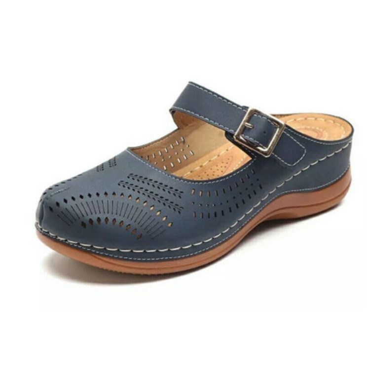 Women's large wedge heel vintage scrub air breathable sandals with open toes and adjustable straps, stylish and comfortable for summer wear.