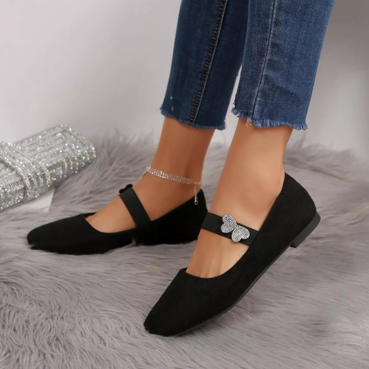 Square toe flats slip-ons from Trendsi, featuring a sleek design and comfortable fit, shown on a clean white background.