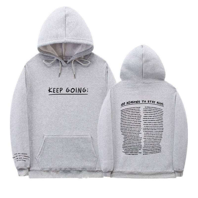 Printing Sweatshirt - Letter Printing Long-sleeved Drawstring Hooded Sweatshirt With PocketsWomens - Plush Fashion Shop #