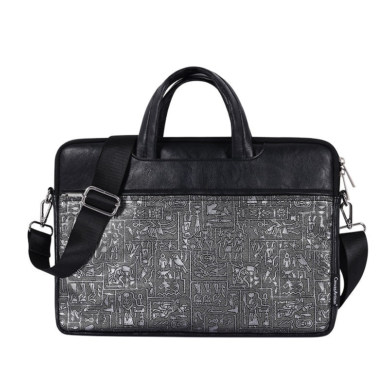 Pi-Mart laptop briefcase and sleeve, padded protective case with handle for carrying and safeguarding a laptop.