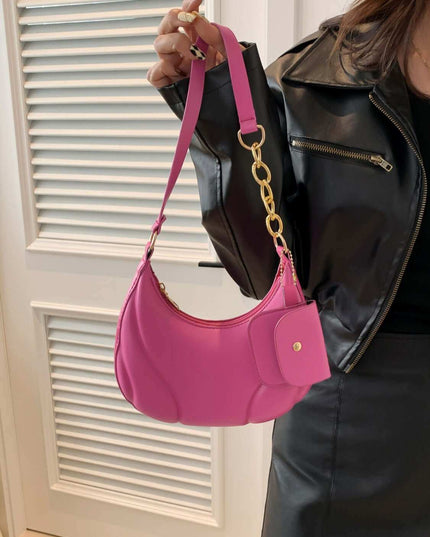 PU Leather Shoulder Bag with EarPods Bag - Plush Fashion Shop #