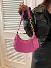 PU Leather Shoulder Bag with EarPods Bag in pink and gold accents.