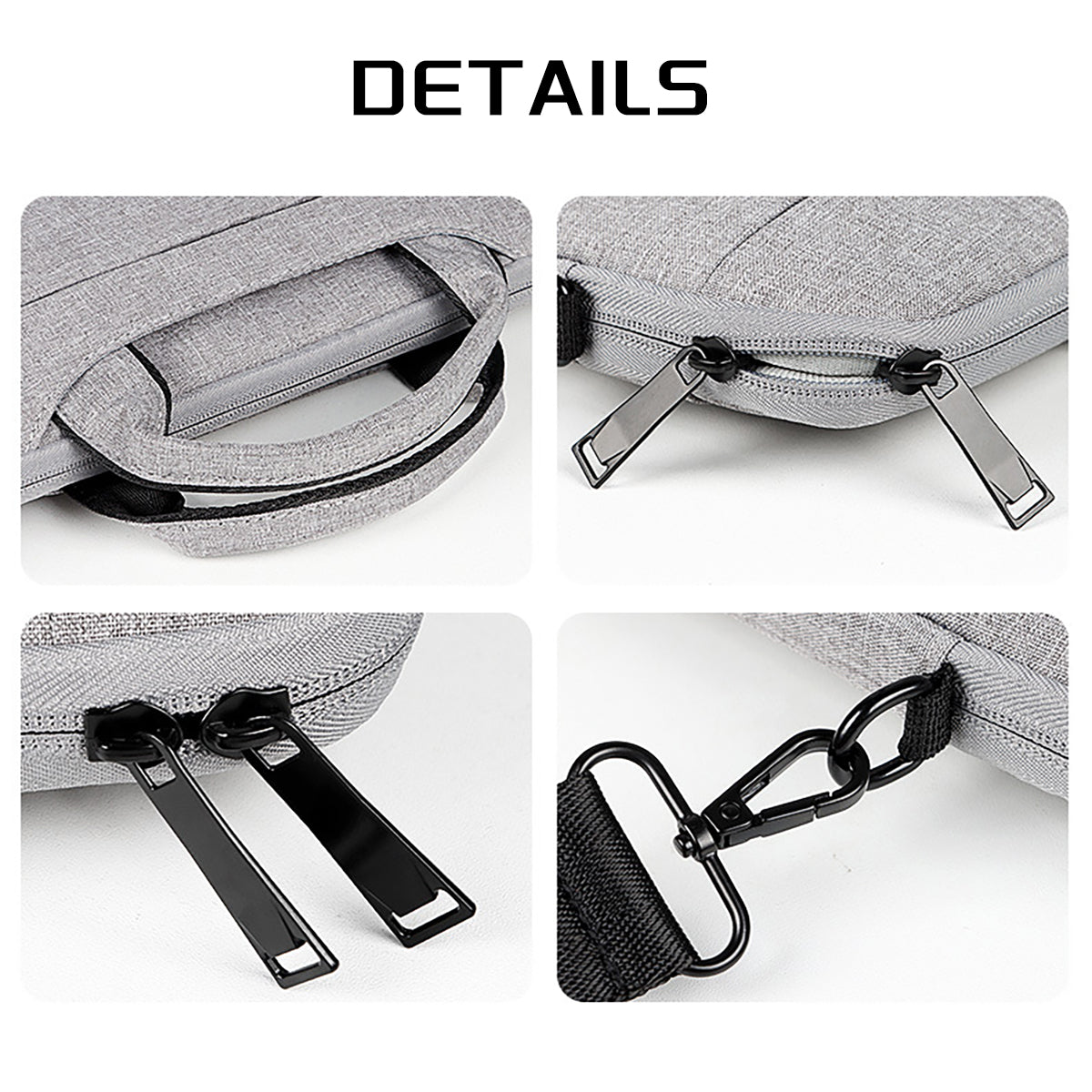 Pi-Mart 13-15.6 inch laptop bag with shoulder strap, black carrying case for business, school, or leisure use.