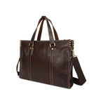 Pi-Mart first layer cowhide oily leather shoulder messenger bag with adjustable strap and classic design.
