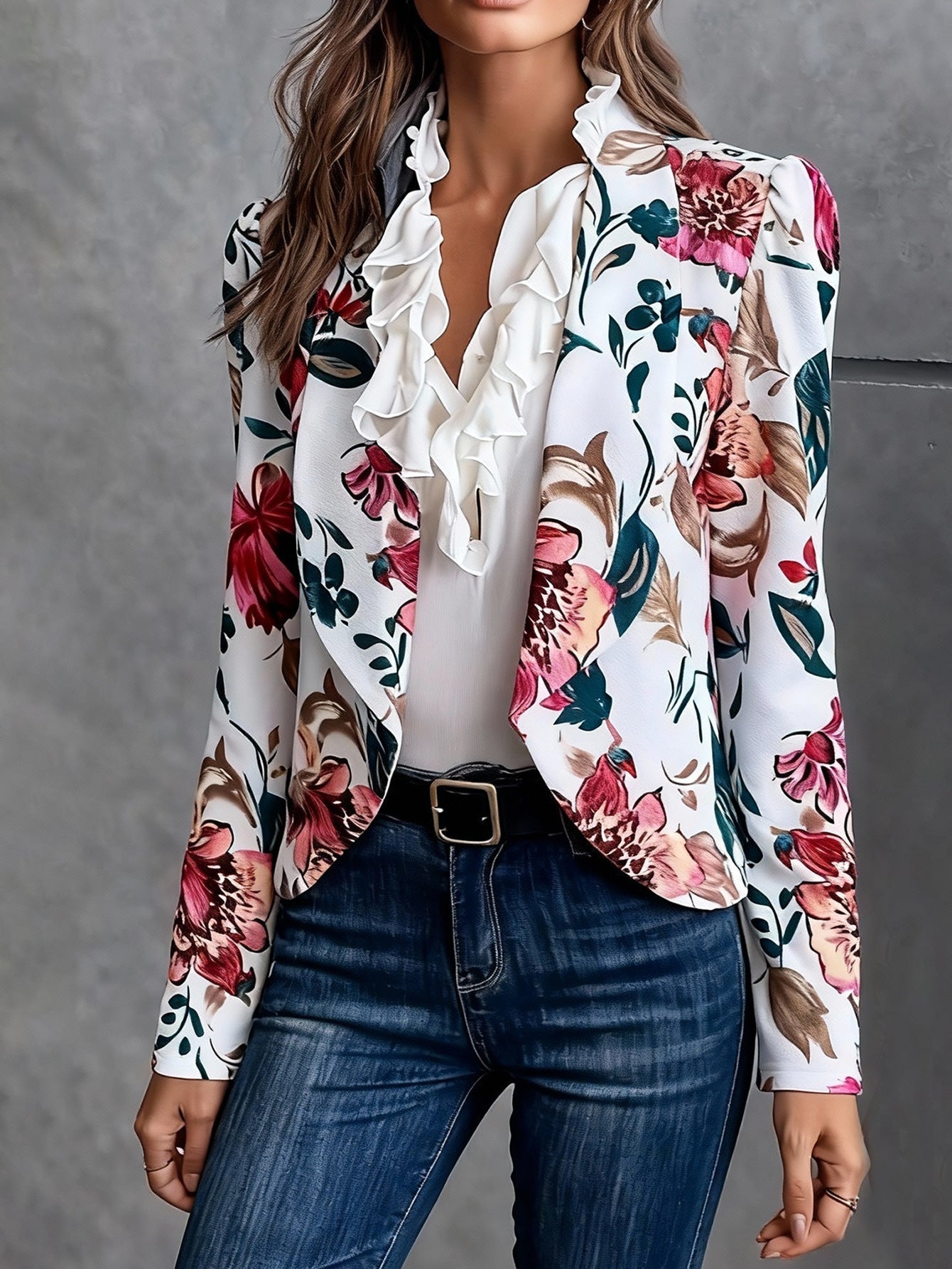 Women's casual FitiqueFit commuter jacket with versatile all-match design, shown in a relaxed fit and stylish cut.
