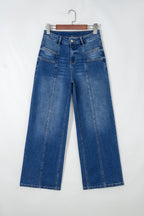 Yusra Seam Detail Shift Jeans by Threaded Pear featuring classic denim fabric and stylish seam accents.