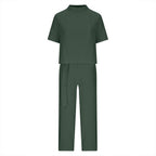 FitiqueFit casualwear two-piece set with round-neck 3/4 sleeve top and matching pants in various colors, available in sizes S to XXL.
