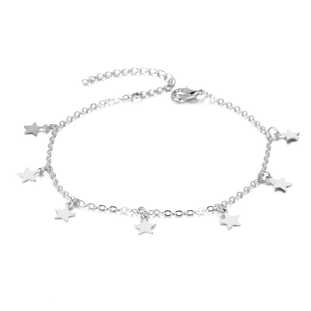 Simple Star Fashion Anklet JewelryIntroducing the Simple Star Fashion Anklet Jewelry, the perfect addition to any wardrobe. Made with high-quality alloy and electroplating technology, this anklet boaJewelryPlush Fashions ShopPlush Fashion Shop