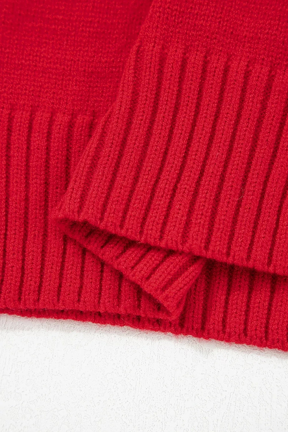 Womens ribbed hem long sleeve sweater by Trendsi, featuring a cozy fit, ribbed hem, and classic long sleeve design.