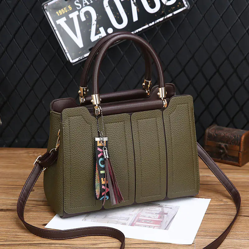 Plush Fashion Hub women's shoulder tote bag, stylish purse with spacious interior and durable handles, perfect for everyday use.