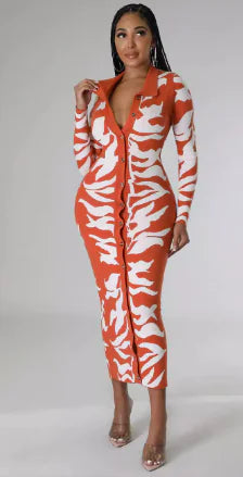 Plus size women's printed fashion dress from Trendy Attic Store01, showcasing a stylish, figure-flattering design.