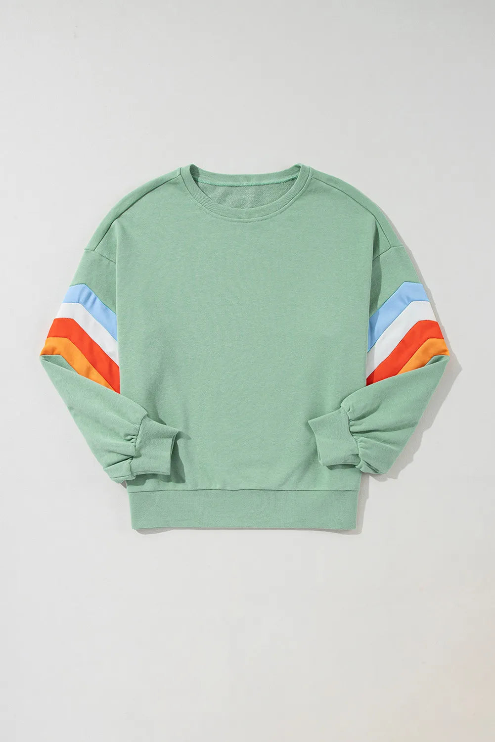 Contrast round neck long sleeve sweatshirt from Plush Fashion Hub, soft fabric, casual fit, in dark color with contrasting trim.