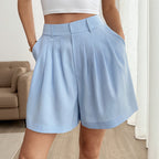 Women’s wide-leg casual shorts by Plush Fashion Hub, featuring a relaxed fit and comfortable fabric, perfect for everyday wear.