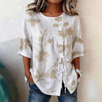 Women's floral 3D print pullover top by Plush Fashion Hub, loose fit casualwear with floral design, available in sizes S to 3XL.