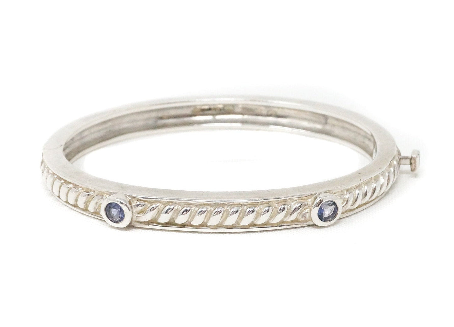 Vintage Designer Judith Ripka Amethyst Cable Sterling Silver Bracelet Working 925 Jewelry