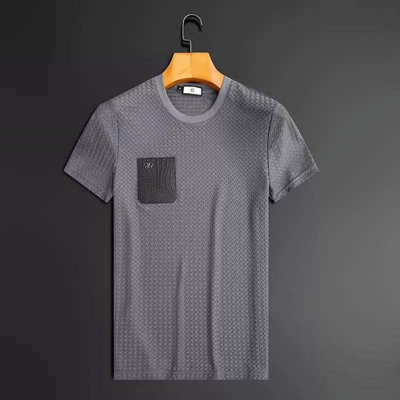 Slim fit men's short sleeve shirt from FitiqueFit, made with anti-wrinkle flex fabric for a sleek, comfortable look.