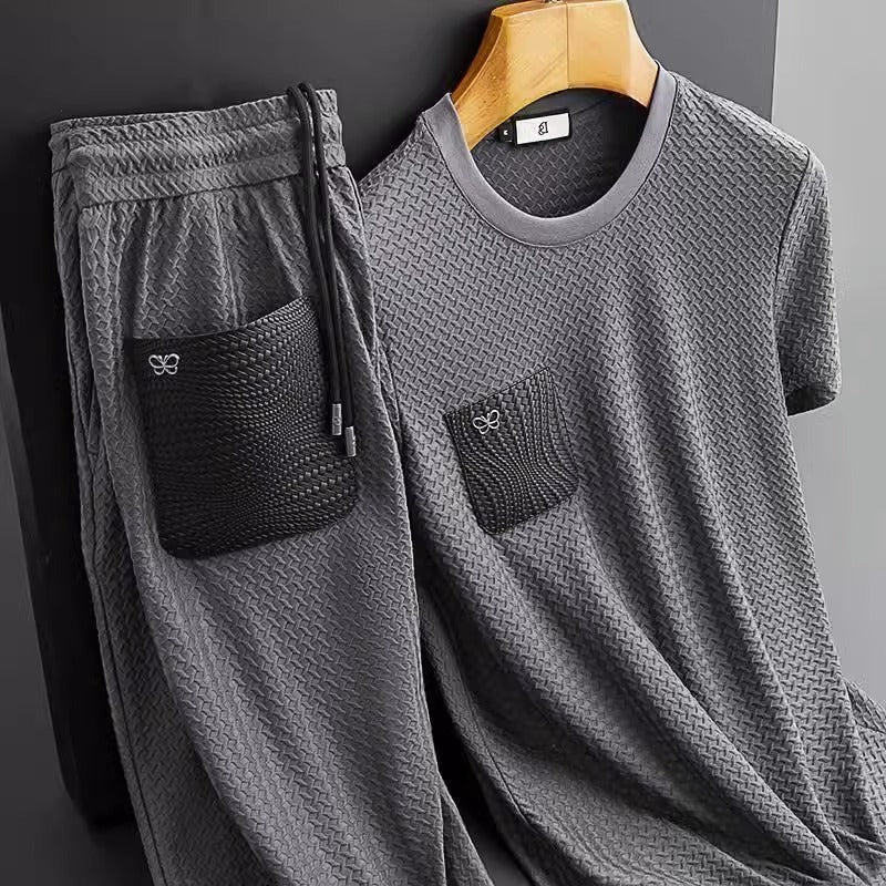 Mens slim fit short sleeve shirt from FitiqueFit, featuring anti-wrinkle flex fabric with a modern, tailored look.