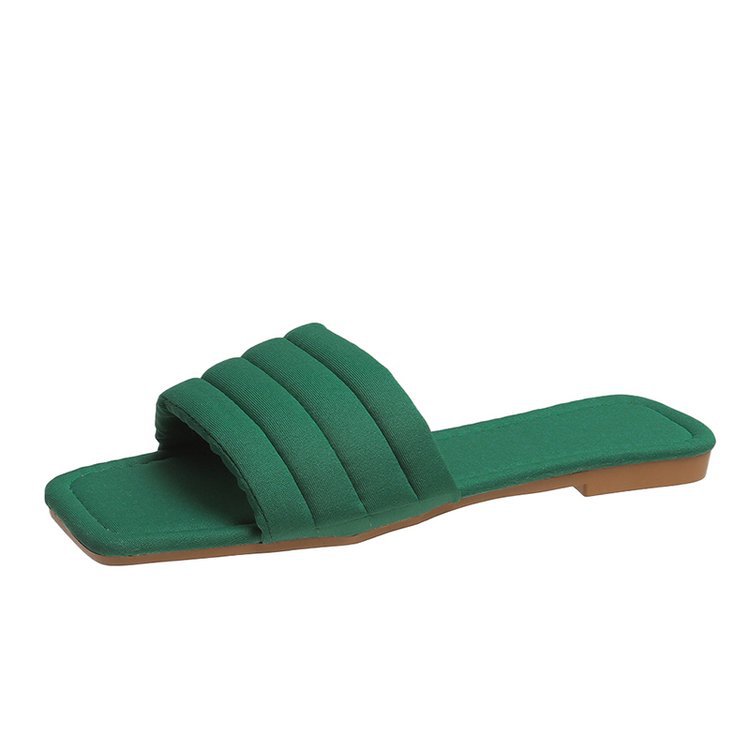 European and American fashion suede square head casual beach sandals by LadyShow with open-toe design and comfortable sole
