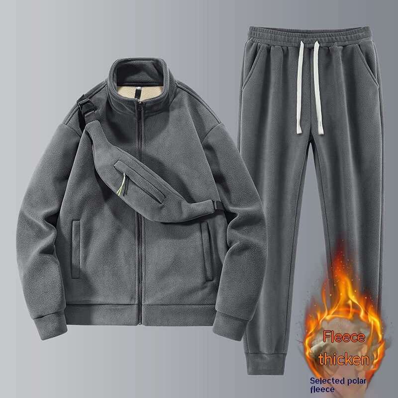 Men's Fleece Thickened Warm Casual Sports SetStay warm and stylish with our Men's Fleece Thickened Warm Casual Sports Set. Available in gray or black suit options with shoulder bag, this set features long sleevMen's FleecePlush Fashions ShopPlush Fashion Shop