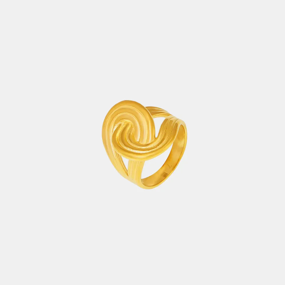 Gold-plated twisted ring from Plush Fashion Hub, showcasing a stylish and elegant design with a polished finish.