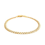 14k two-tone gold pave curb bracelet with 3.6mm links, showcasing intricate craftsmanship and elegant jewelry design.