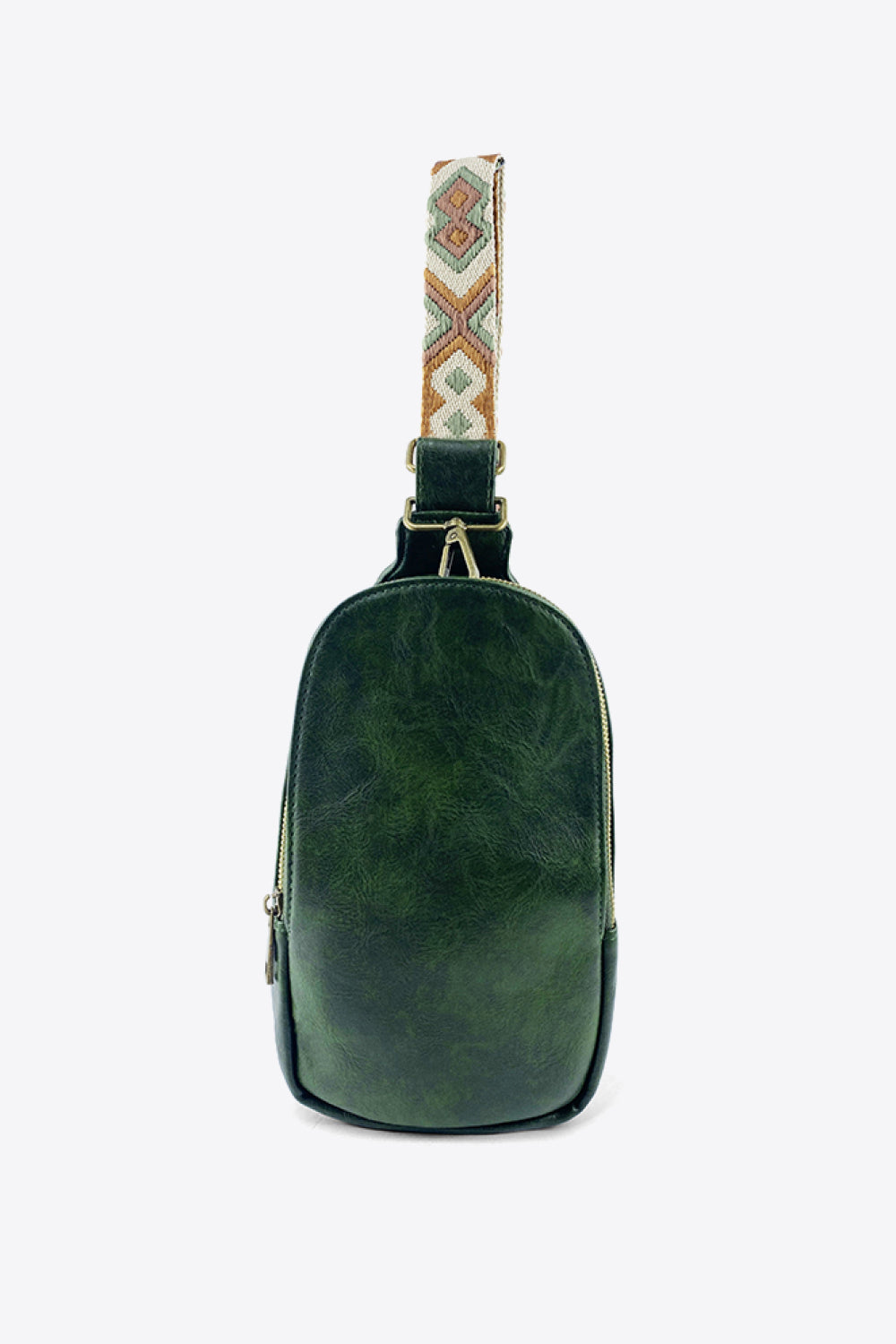 Trendsi random pattern adjustable strap PU leather sling bag with unique design and compact style, perfect for casual wear.