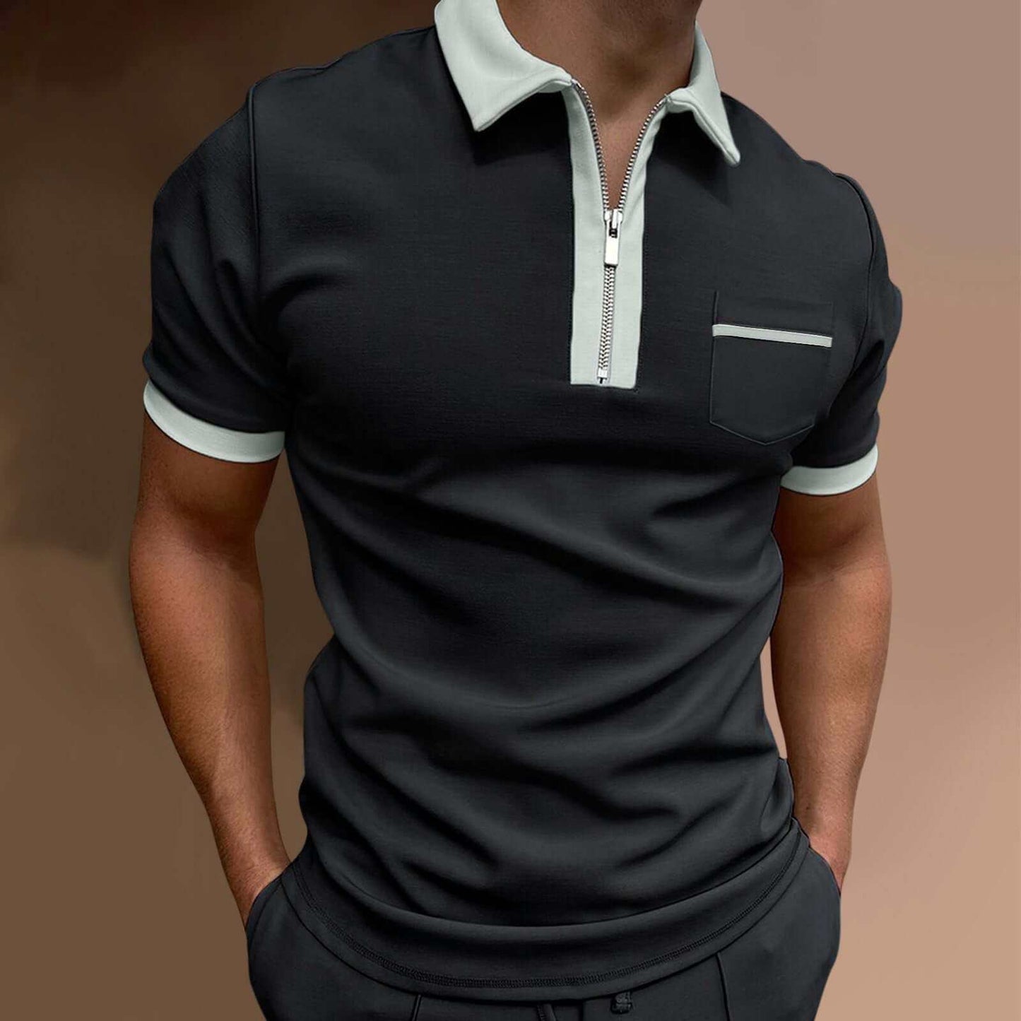 Men's Lapel Fashion Slim Pocket T-shirtUpgrade your wardrobe with our European and American Men's Lapel T-shirt. Made with soft and breathable cotton fabric, it features a stylish lapel collar and loose eMen's Lapel ShirtPlush Fashions ShopPlush Fashion Shop