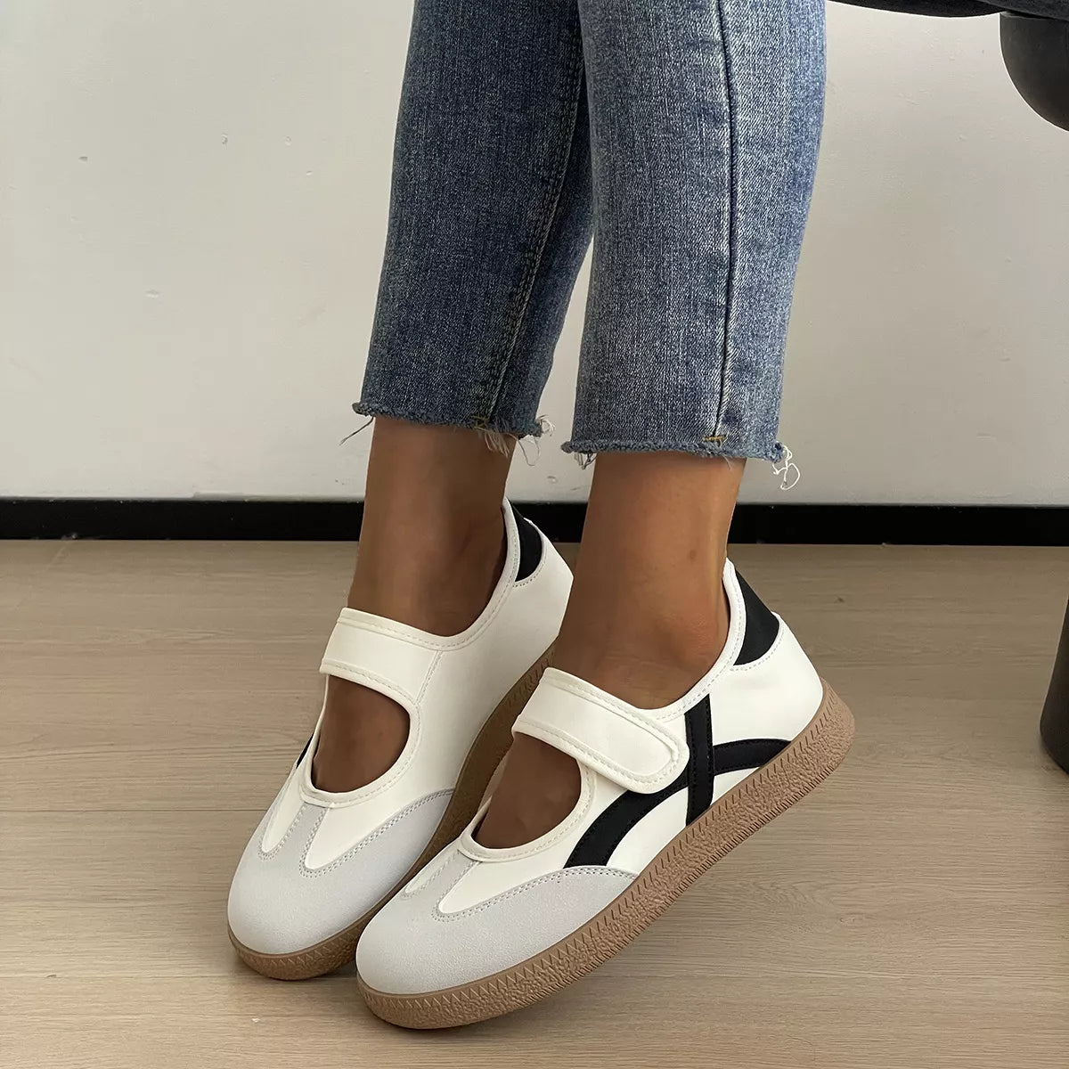 Plush Fashion Hub round toe slip-on shoes featuring a sleek design and comfortable fit for everyday wear.