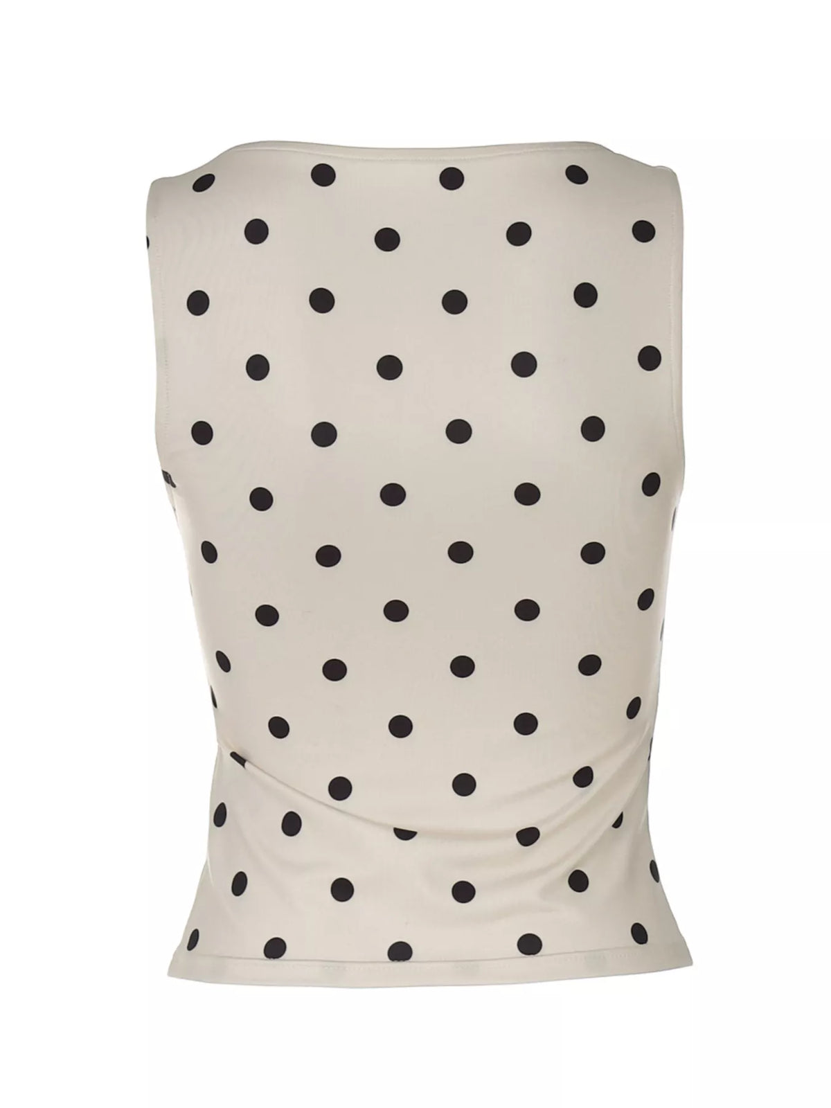 Polka dot tank top from Plush Fashion Hub featuring a sleeveless design and classic black and white polka dot pattern.