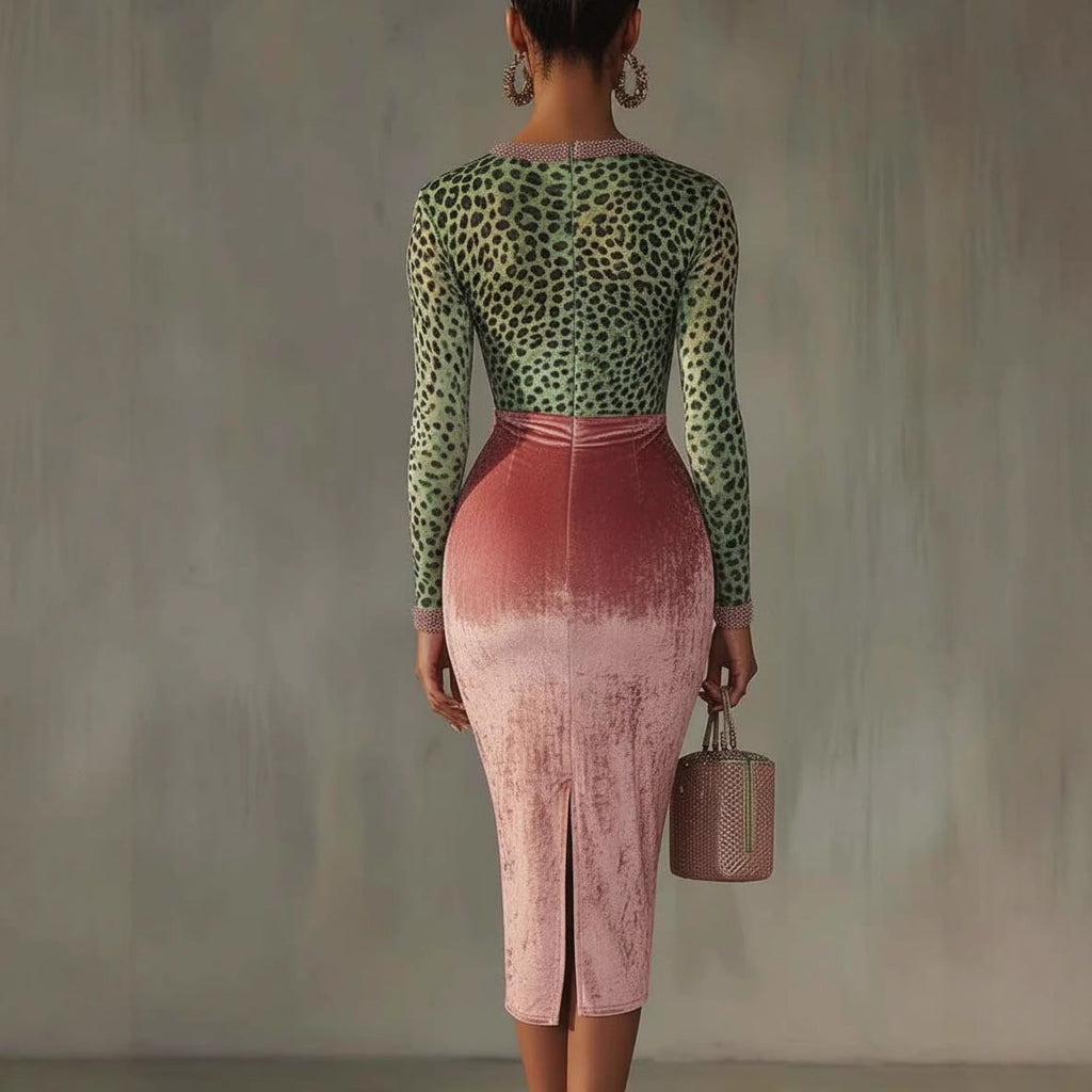Shiny, stretchy velvet bodycon high-waist mermaid skirt featuring a sleek, form-fitting design in rich fabric.