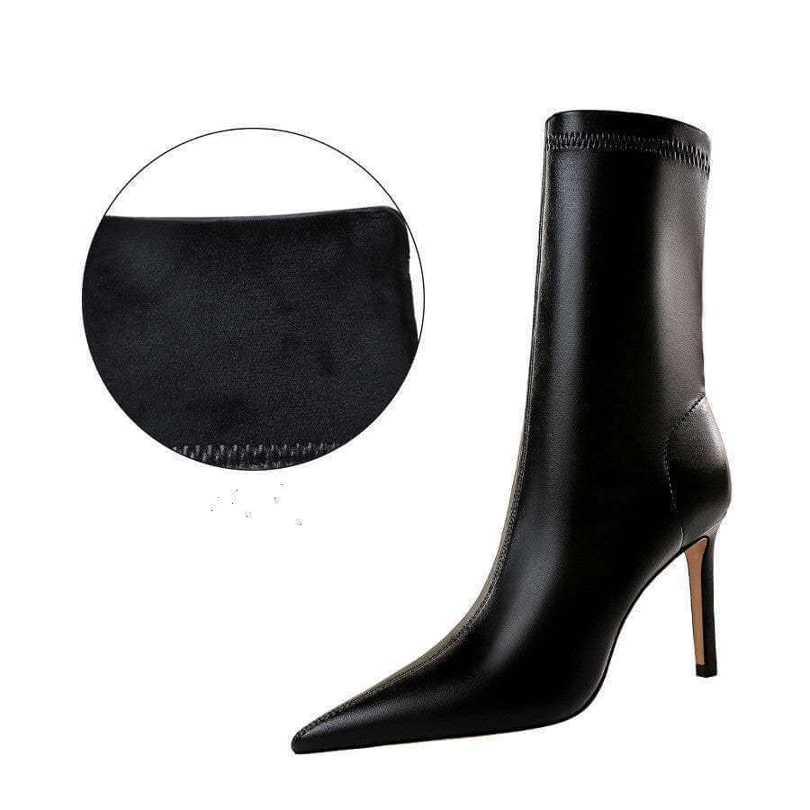 High-heeled Pointed Sexy Thin Short Boots for Women - Plush Fashion Shop #